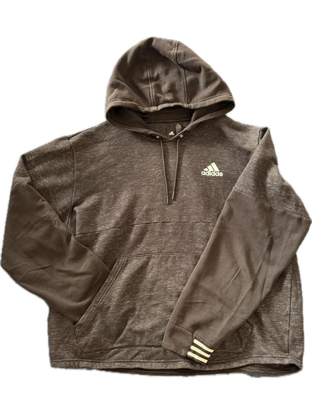 ADIDAS Men’s Hoodie Jumper XL  Grey Color block Cotton